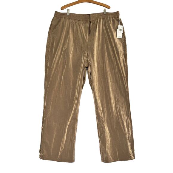 Good American Wide Leg Track Pant Sz 6 US 3XL High Rise Drawstring Zipped Ankle - Picture 1 of 9